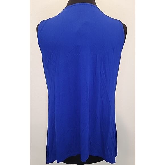 Women’s Blue Sleeveless V-Neck Zipper Jersey Tunic Top NWT Size Large - Picture 3 of 9